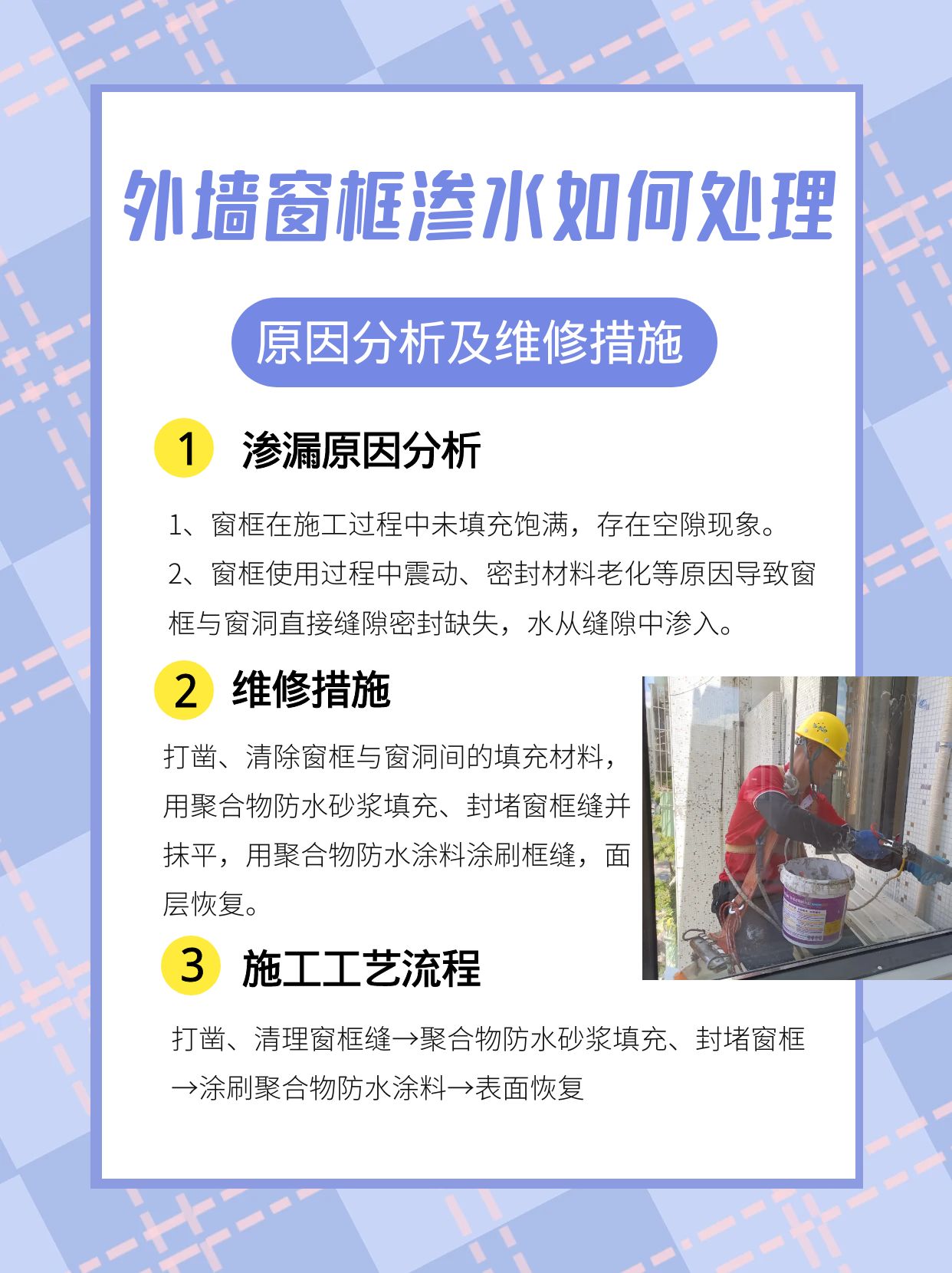 外墻窗框漏水怎么處理？